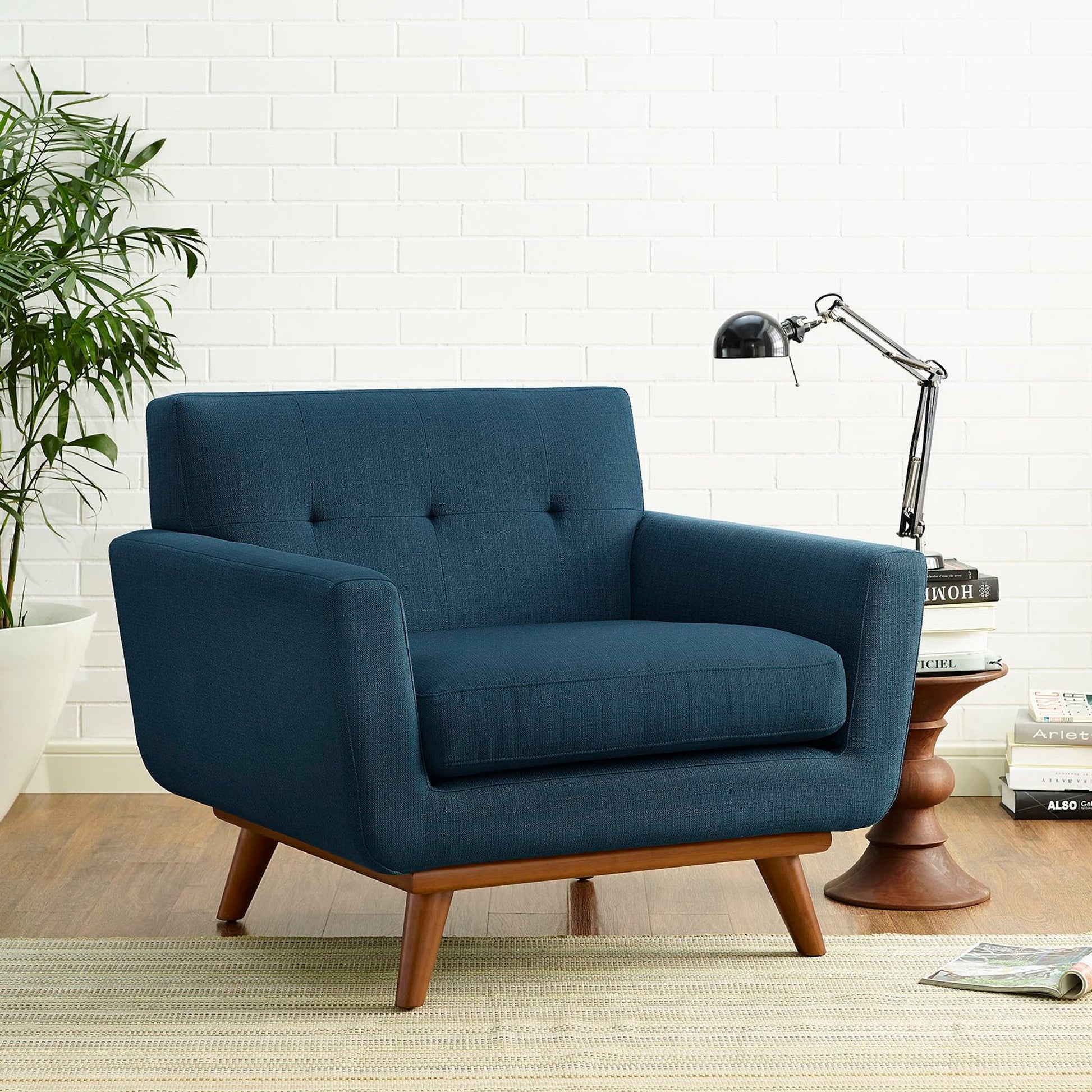 Engage Upholstered Fabric Armchair - White