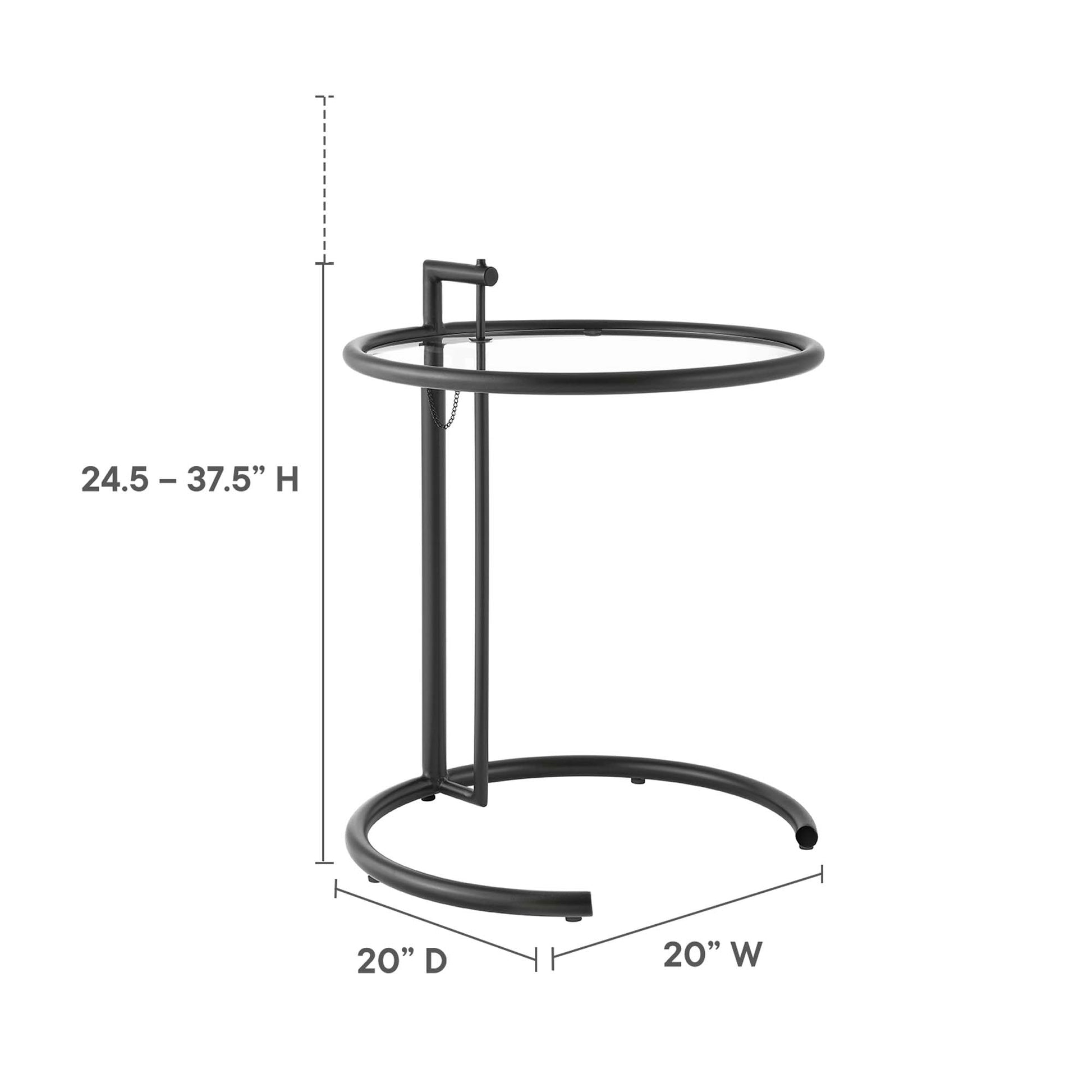 Eileen Gray Metal Side Table - Silver