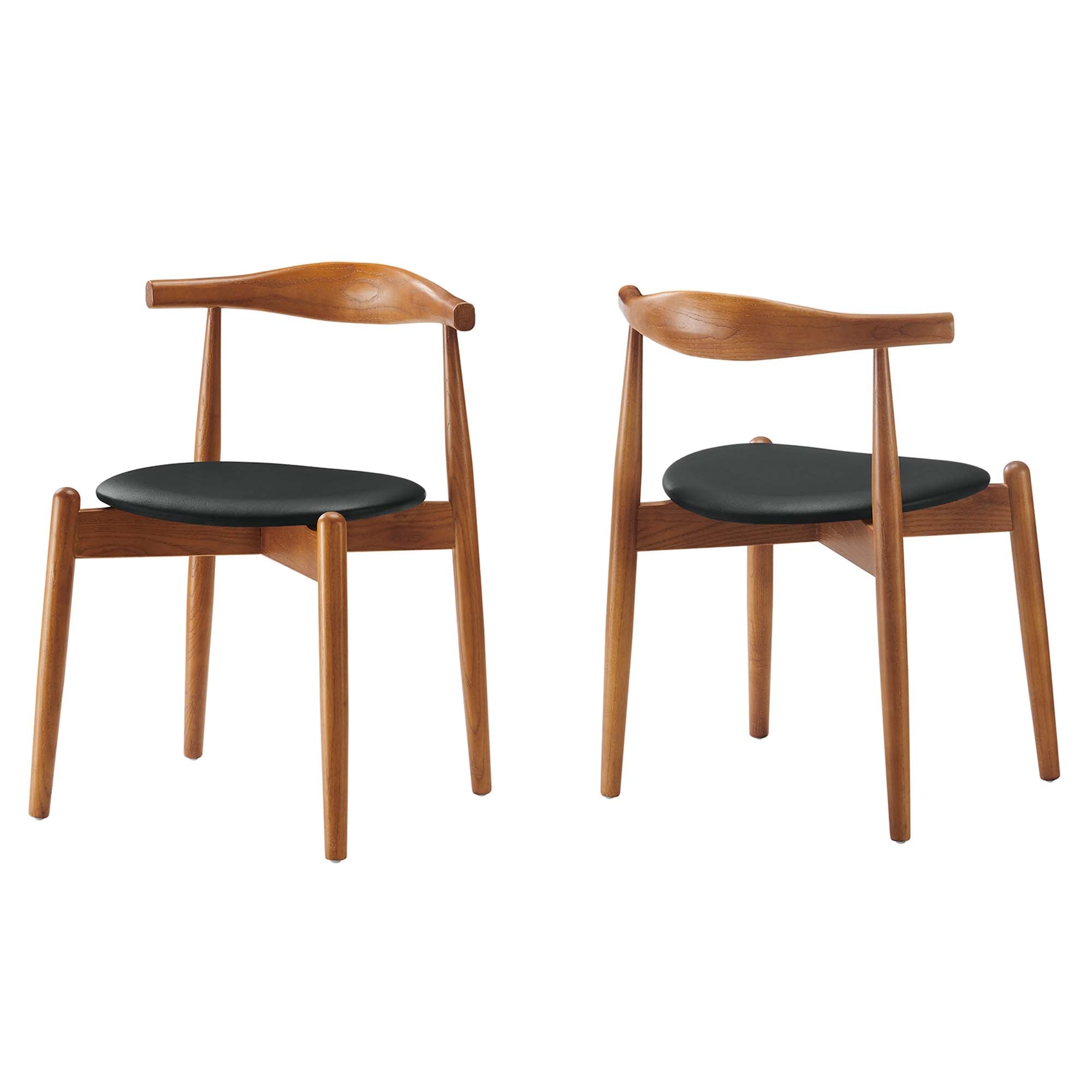 Stalwart Dining Side Chairs Set of 2 - Dark Walnut Black