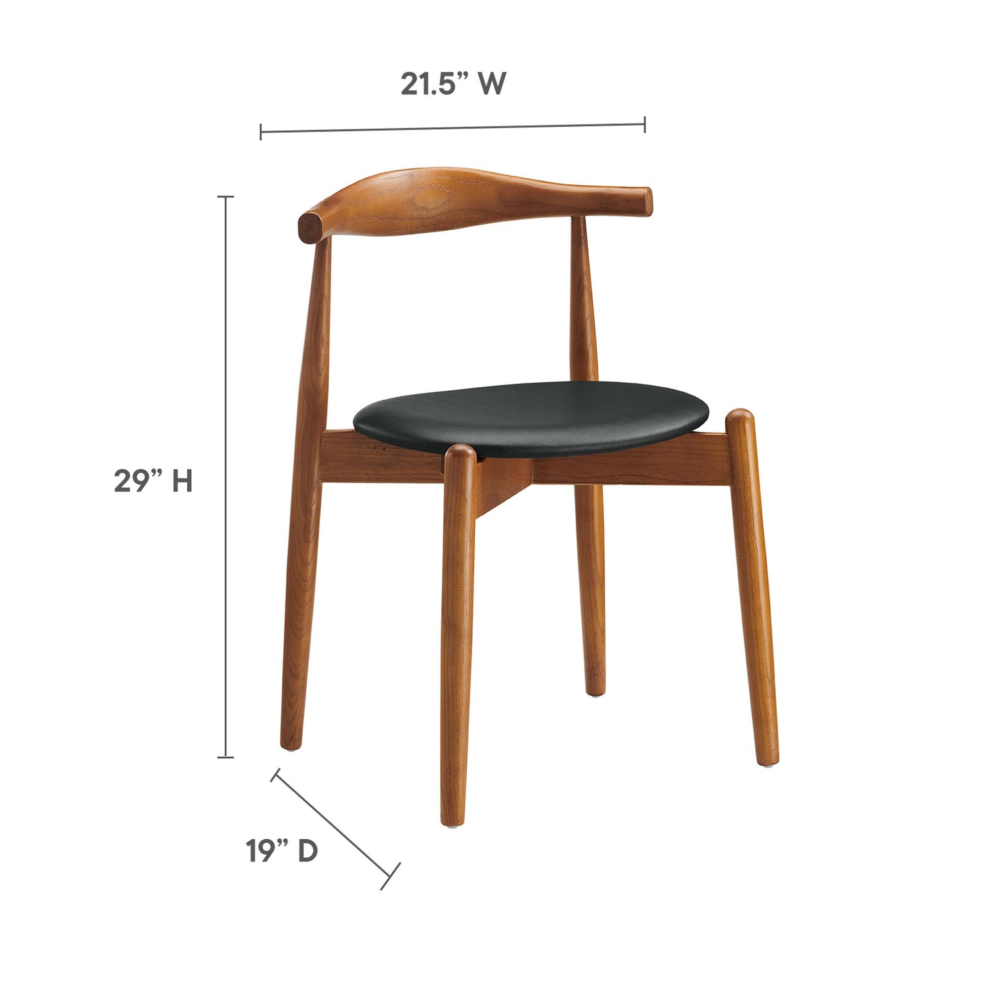 Stalwart Dining Side Chairs Set of 2 - Dark Walnut White