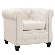 Earl Upholstered Fabric Armchair - Beige
