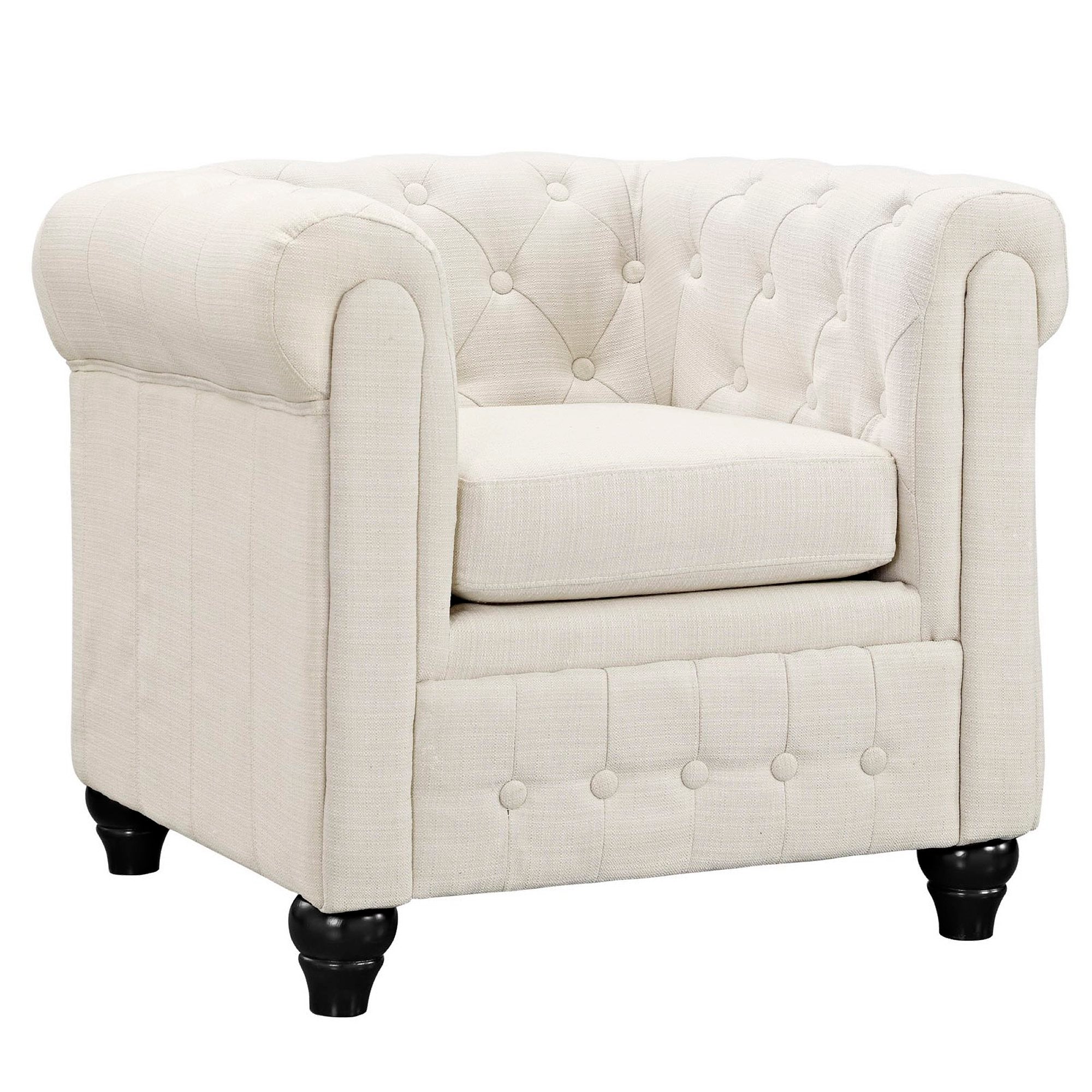 Earl Upholstered Fabric Armchair - Beige