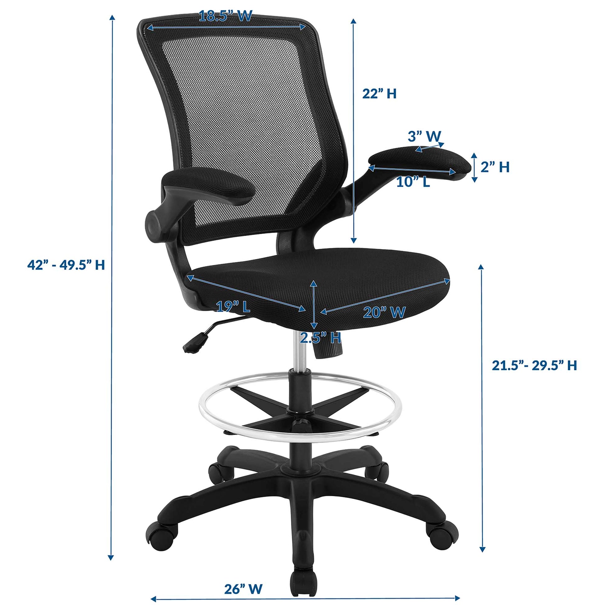 Veer Drafting Chair - Red