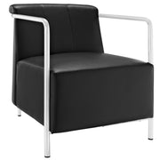Ebb Upholstered Vinyl Lounge Chair - Black