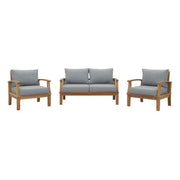 Marina 3 Piece Outdoor Patio Teak Set - Natural Gray