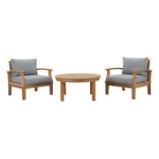 Marina 3 Piece Outdoor Patio Teak Set - Natural Gray