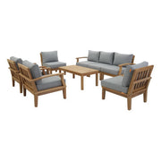 Marina 8 Piece Outdoor Patio Teak Set - Natural Gray