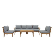 Marina 7 Piece Outdoor Patio Teak Set - Natural Gray