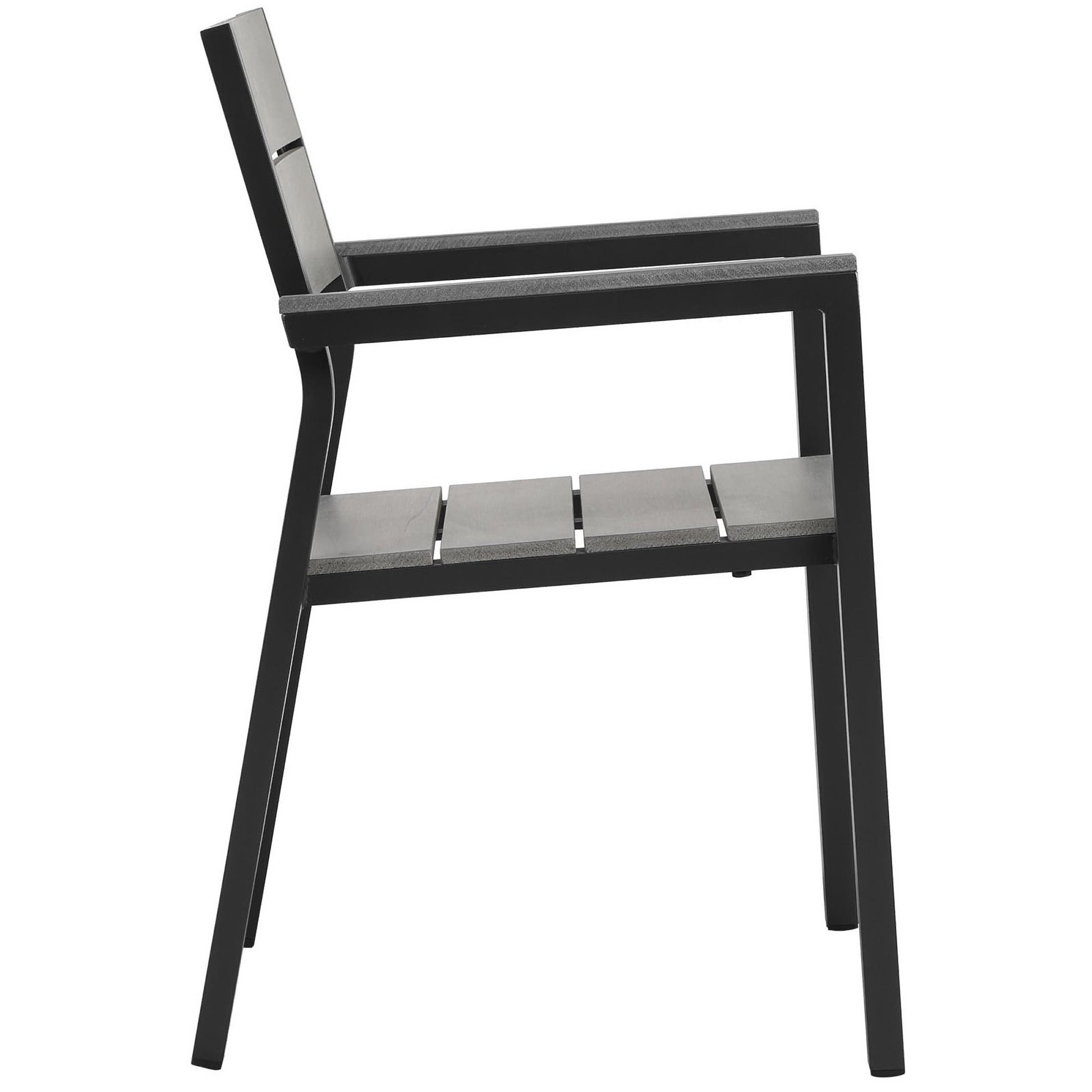 Maine Dining Outdoor Patio Armchair - White Light Gray