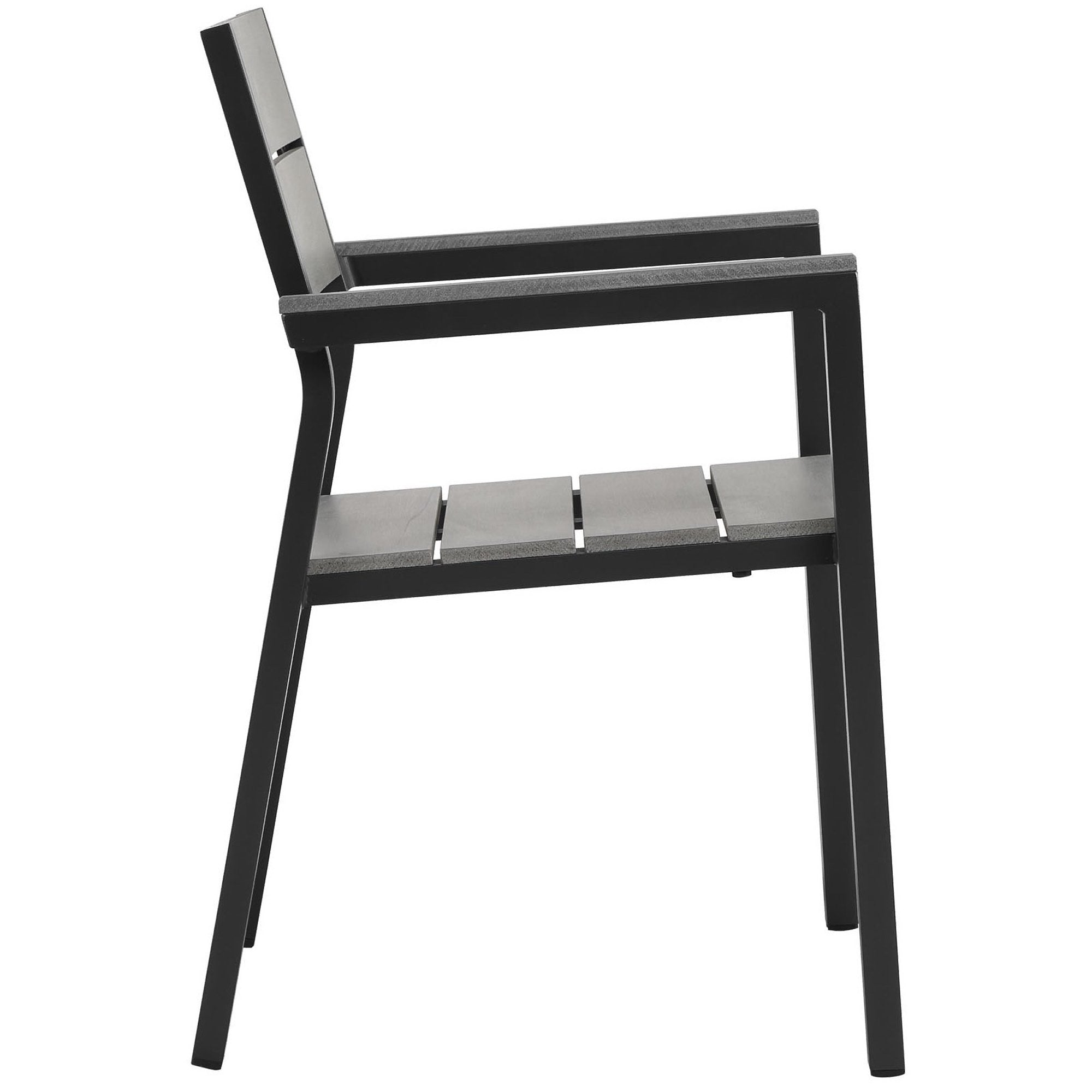 Maine Dining Outdoor Patio Armchair - White Light Gray