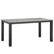 Maine 63" Outdoor Patio Dining Table - Brown Gray