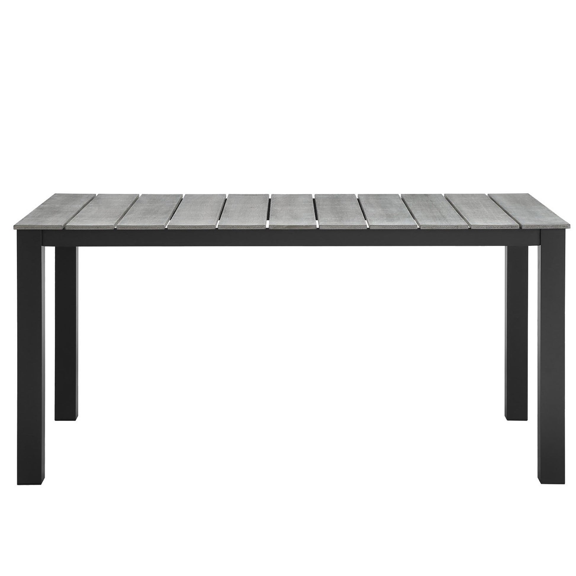 Maine 63" Outdoor Patio Dining Table - White Light Gray