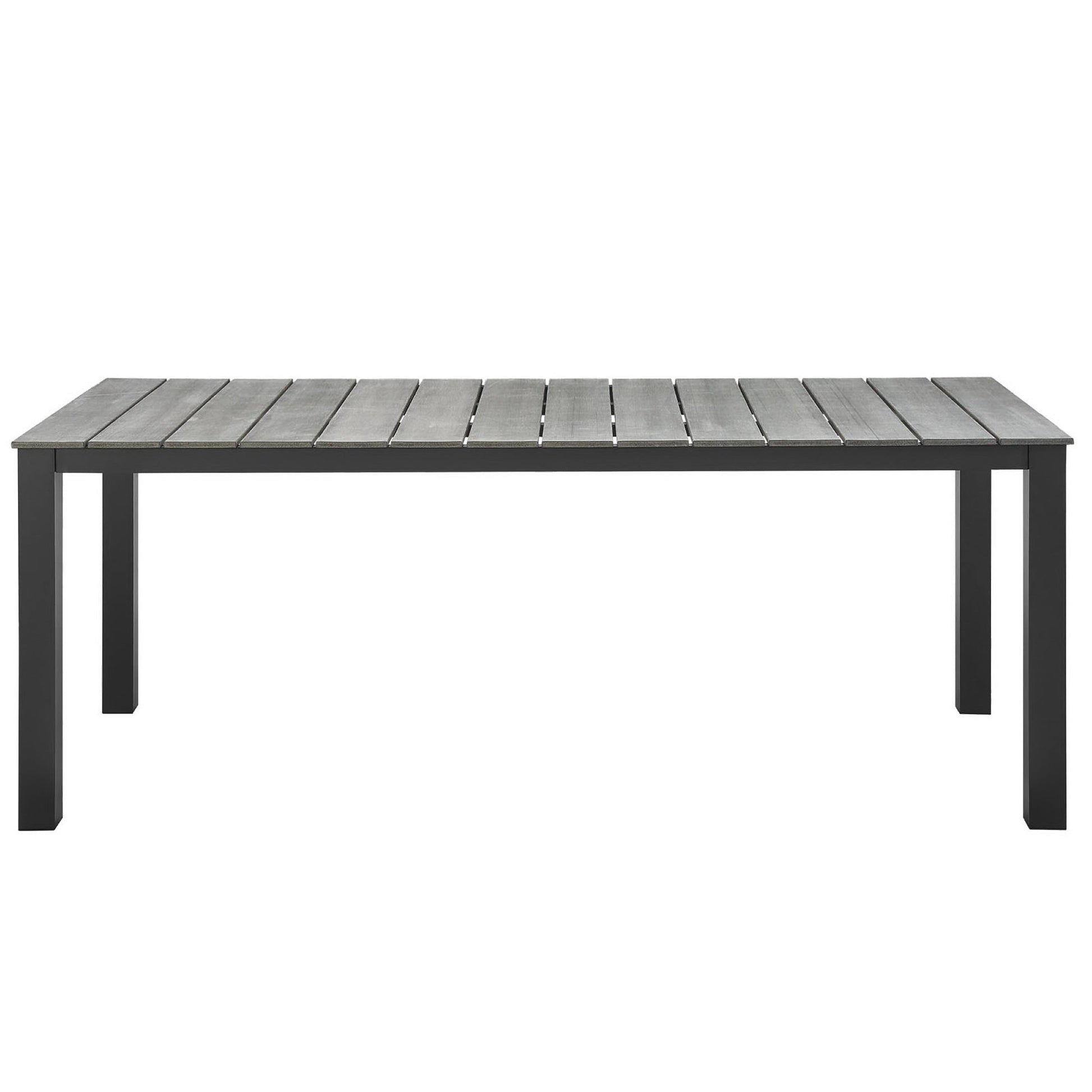 Maine 80" Outdoor Patio Dining Table - White Light Gray