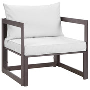 Fortuna Outdoor Patio Armchair - Brown White