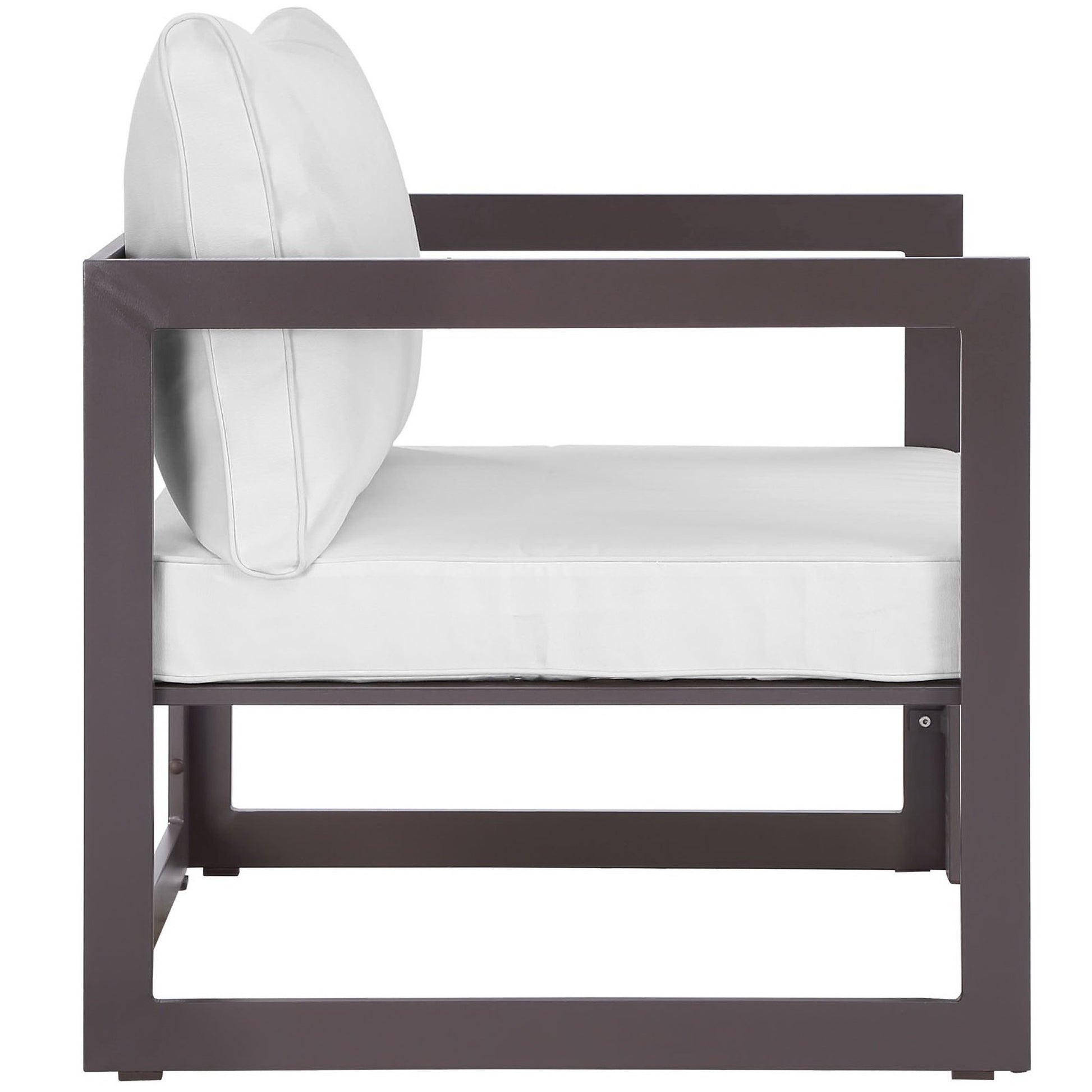 Fortuna Outdoor Patio Armchair - White Gray