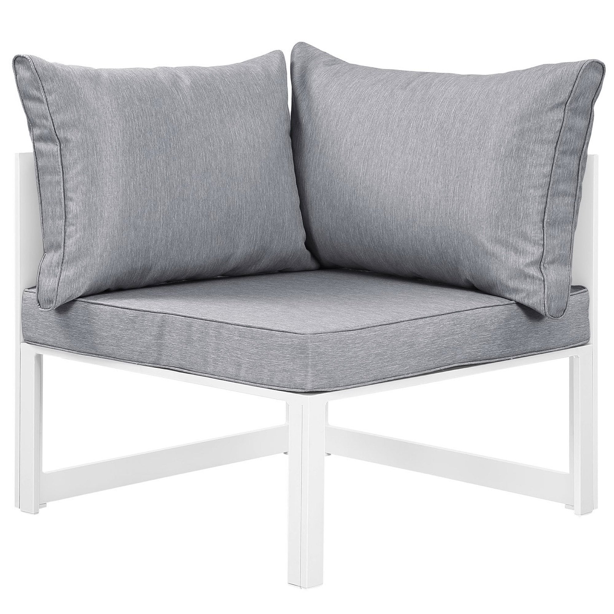 Fortuna Corner Outdoor Patio Armchair - White Gray