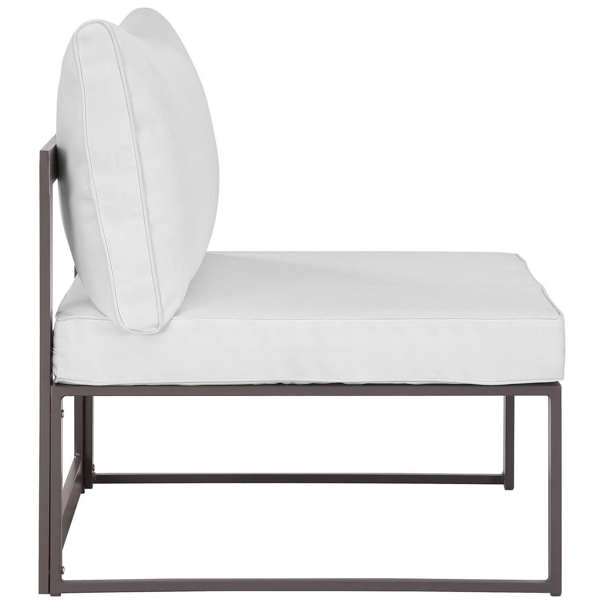 Fortuna Armless Outdoor Patio Chair - White Gray