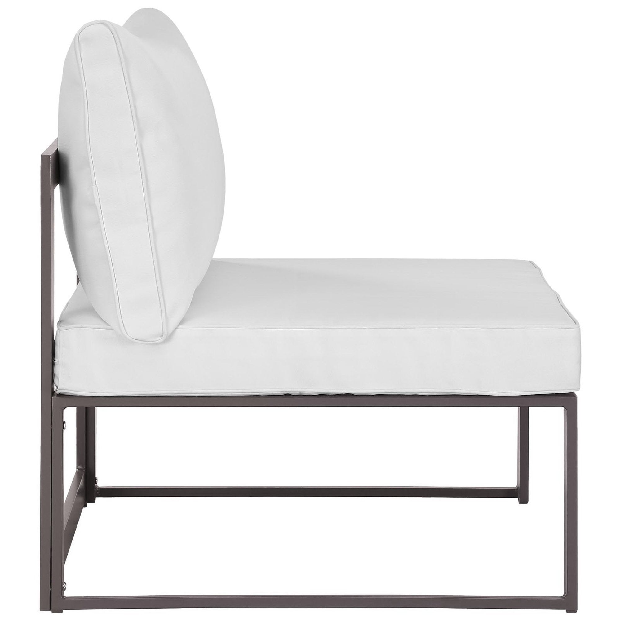 Fortuna Armless Outdoor Patio Chair - White Gray