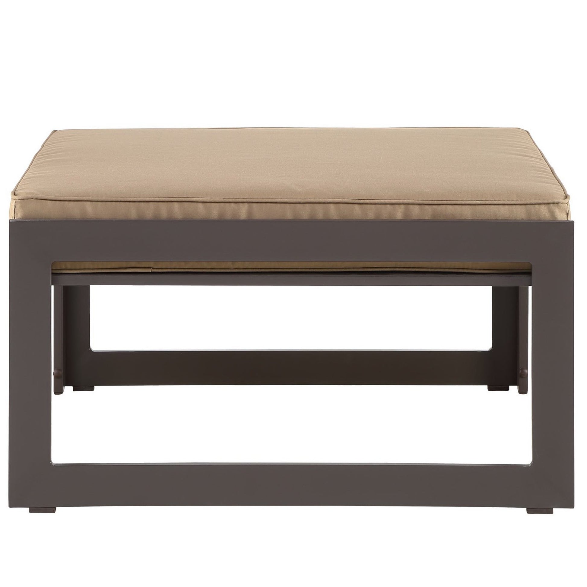 Fortuna Outdoor Patio Ottoman - Brown White
