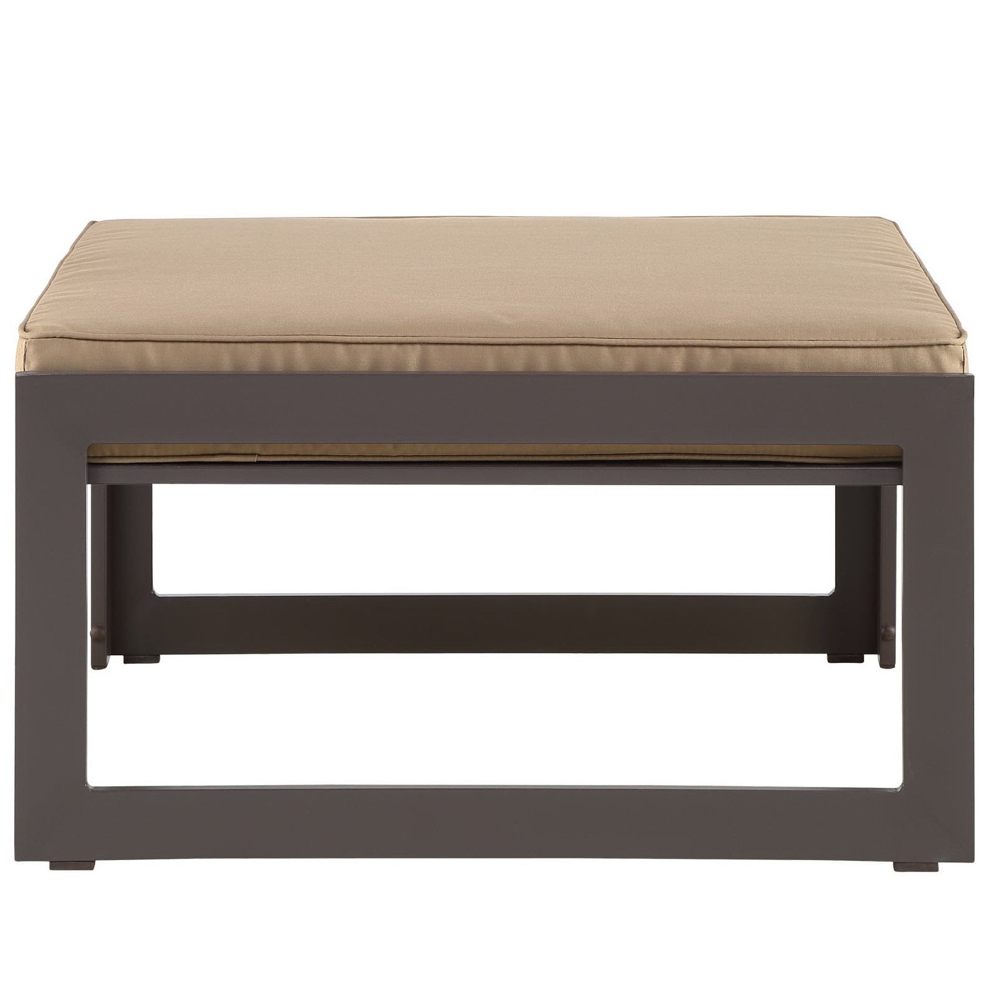 Fortuna Outdoor Patio Ottoman - Brown White