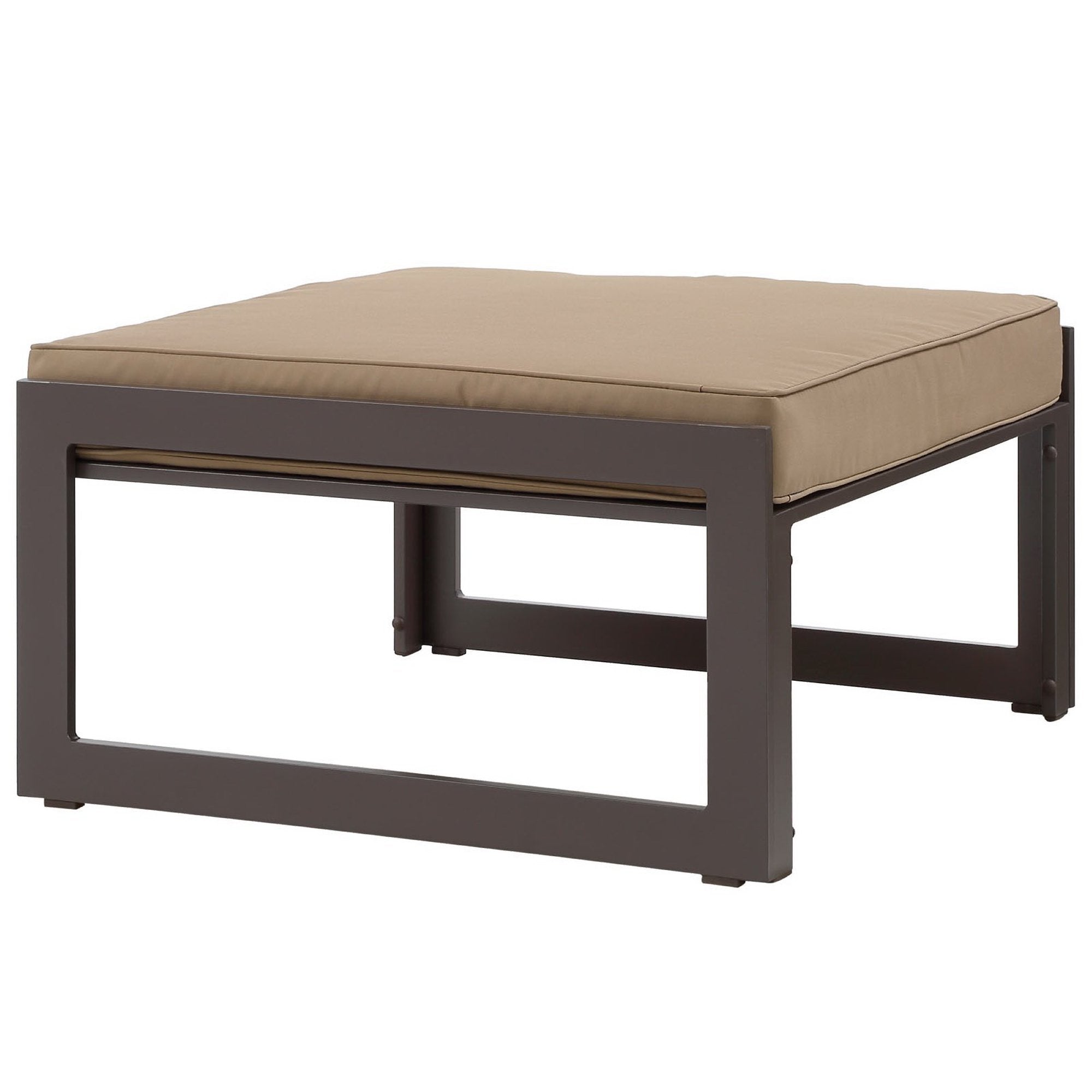 Fortuna Outdoor Patio Ottoman - White Gray