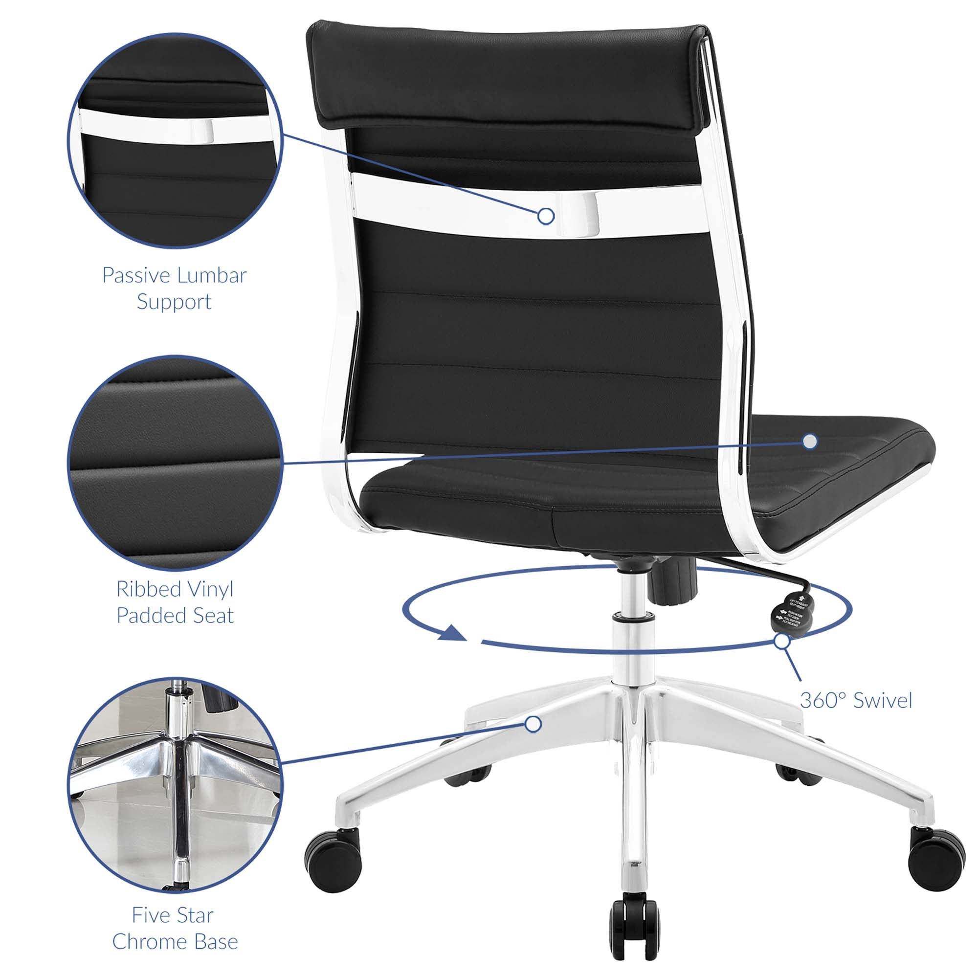 Jive Armless Mid Back Office Chair - Orange
