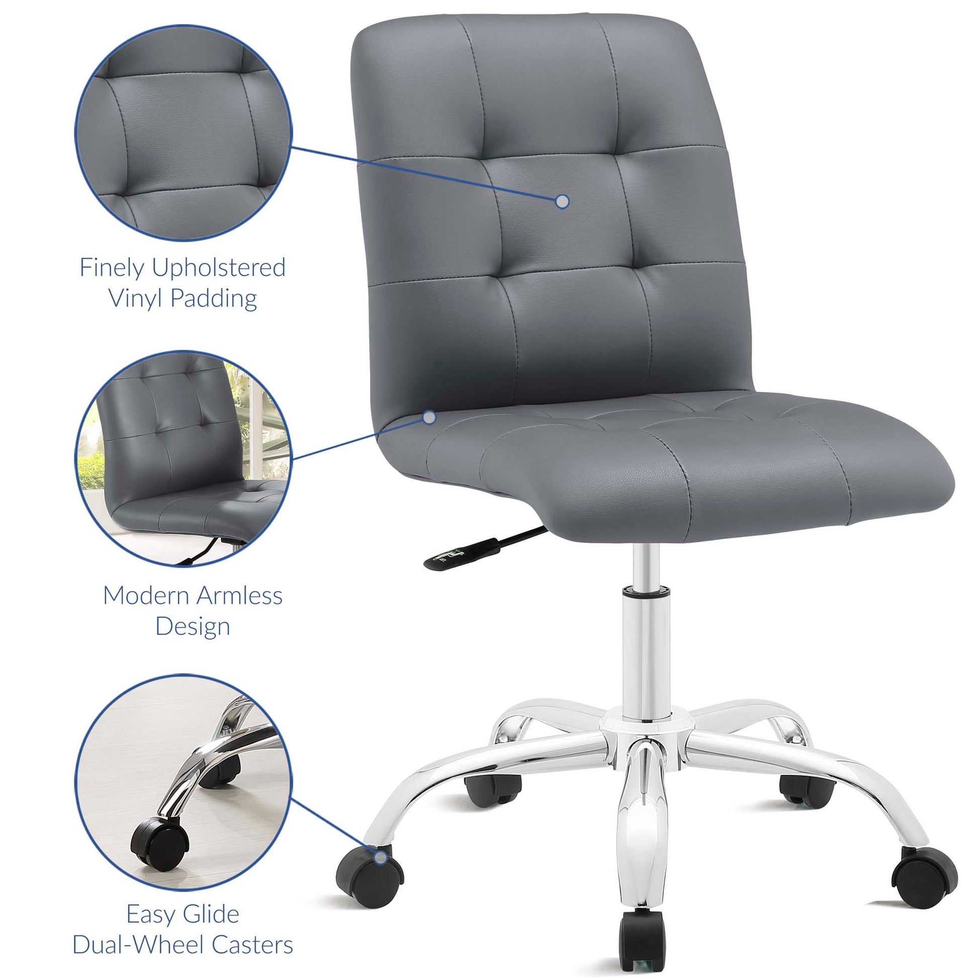 Prim Armless Mid Back Office Chair - Tan