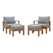 Marina 4 Piece Outdoor Patio Teak Set - Natural Gray