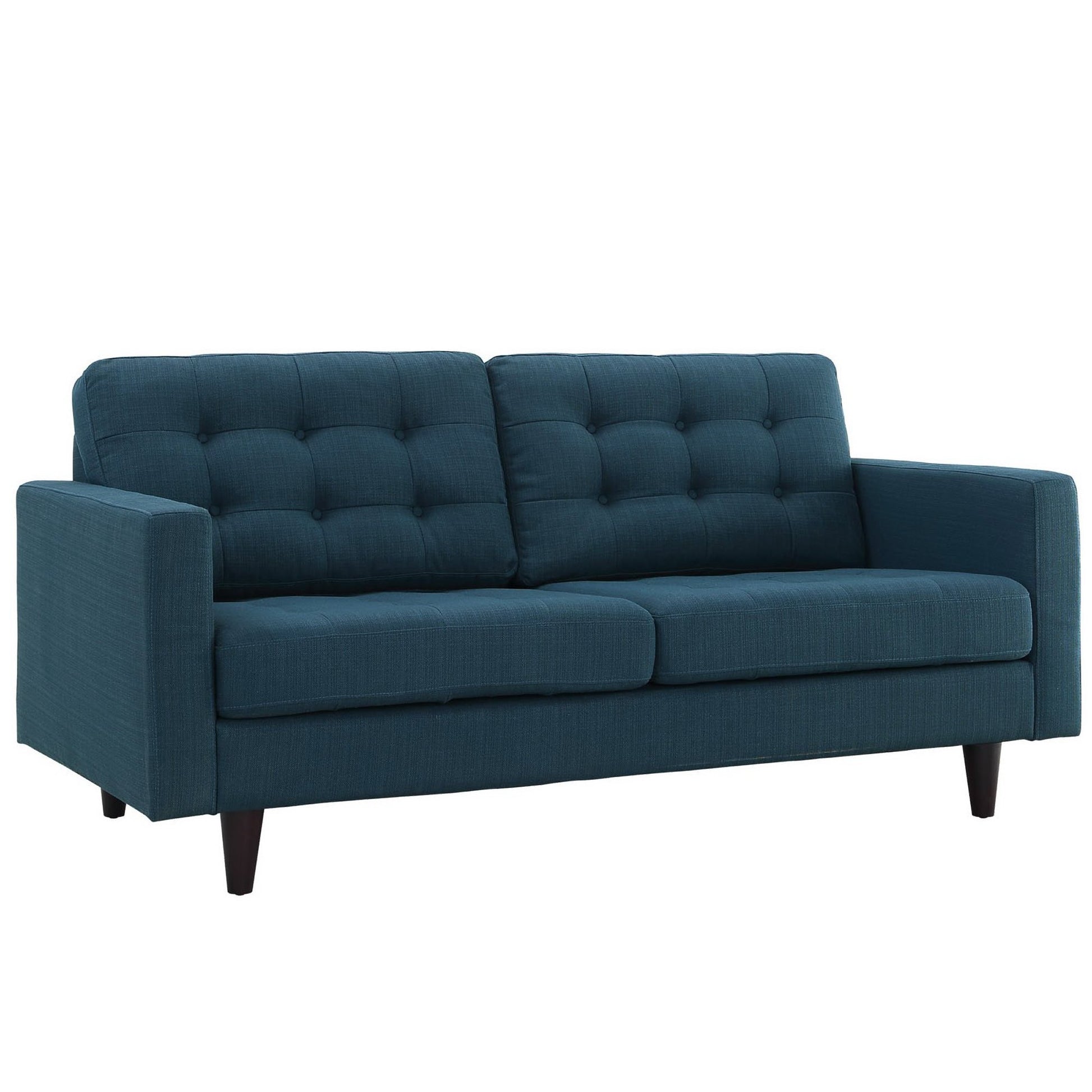Empress Upholstered Fabric Loveseat - Azure