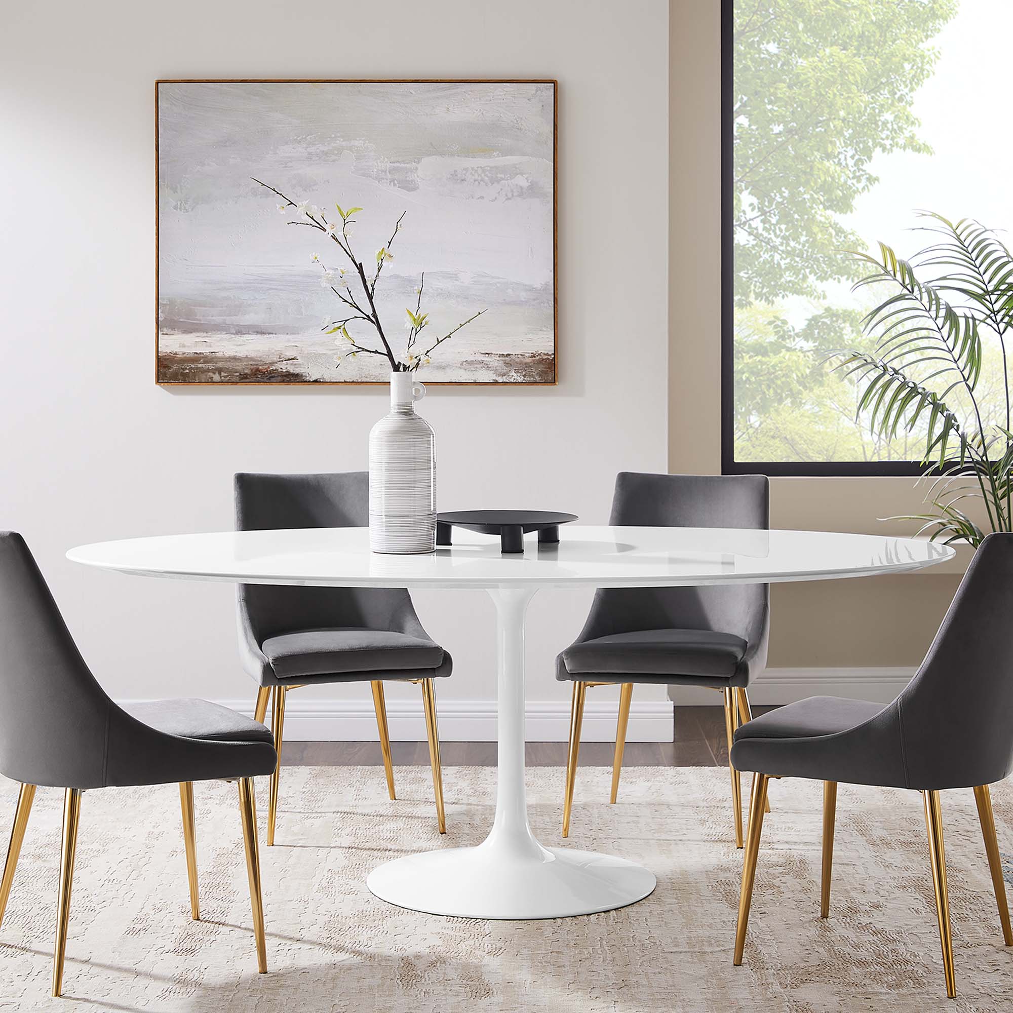 Lippa 78" Oval Wood Dining Table