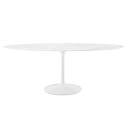 Lippa 78" Oval Faux Marble Dining Table - White