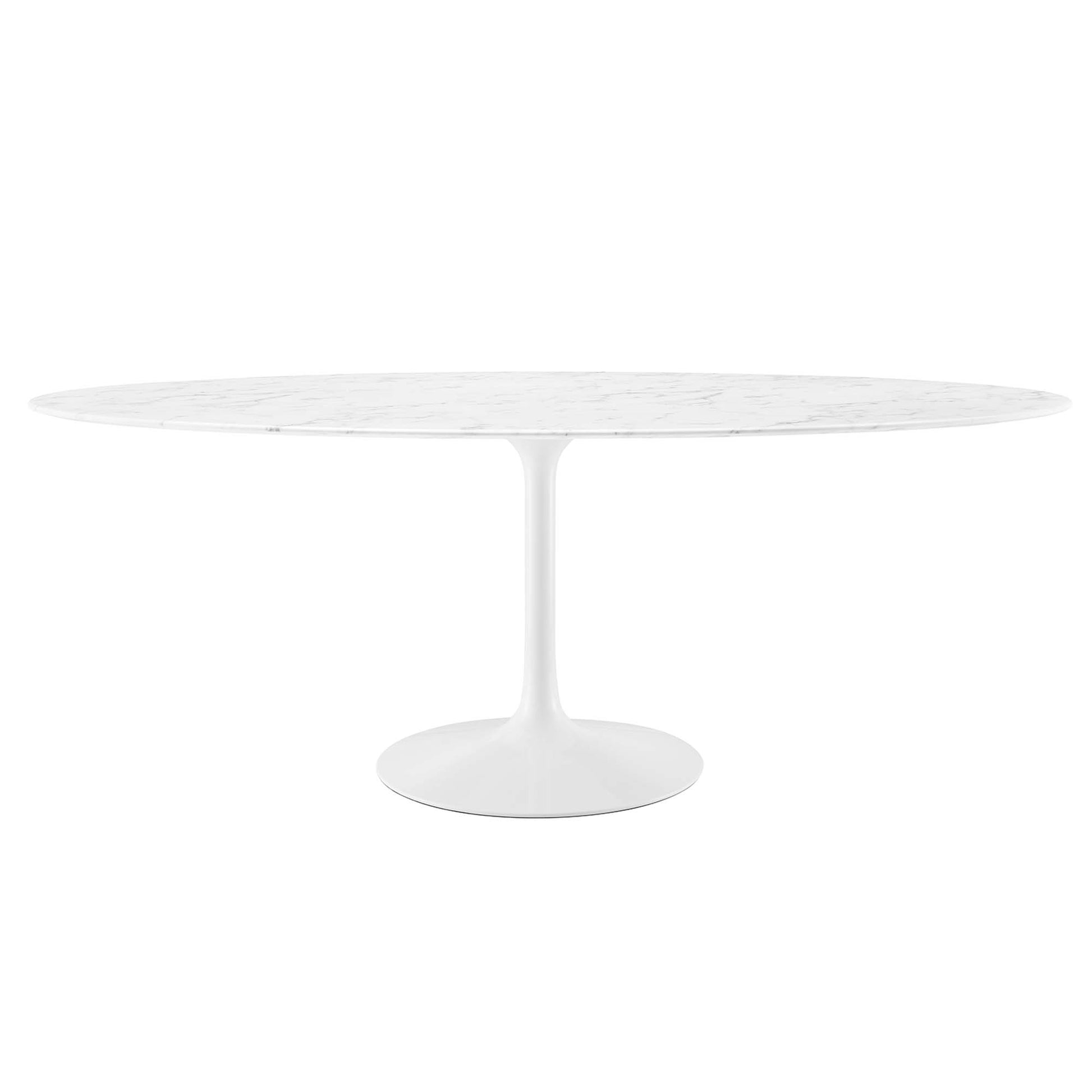 Lippa 78" Oval Faux Marble Dining Table - White