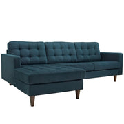 Empress Left-Facing Upholstered Fabric Sectional Sofa - Azure