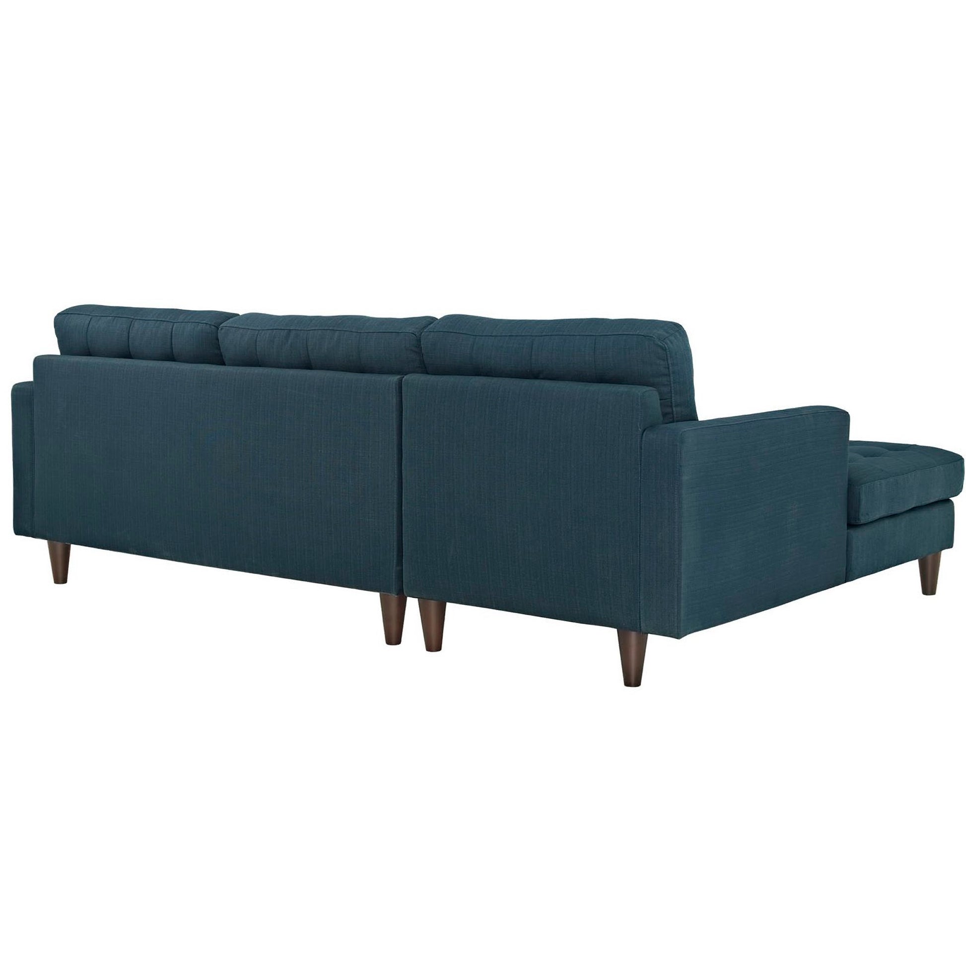 Empress Left-Facing Upholstered Fabric Sectional Sofa - Teal