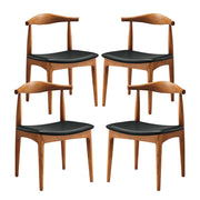 Tracy Dining Chairs Wood Set of 4 - Black