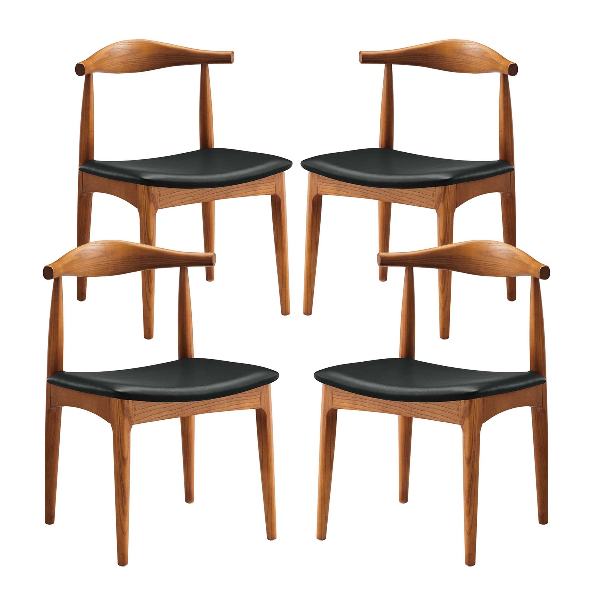 Tracy Dining Chairs Wood Set of 4 - Black