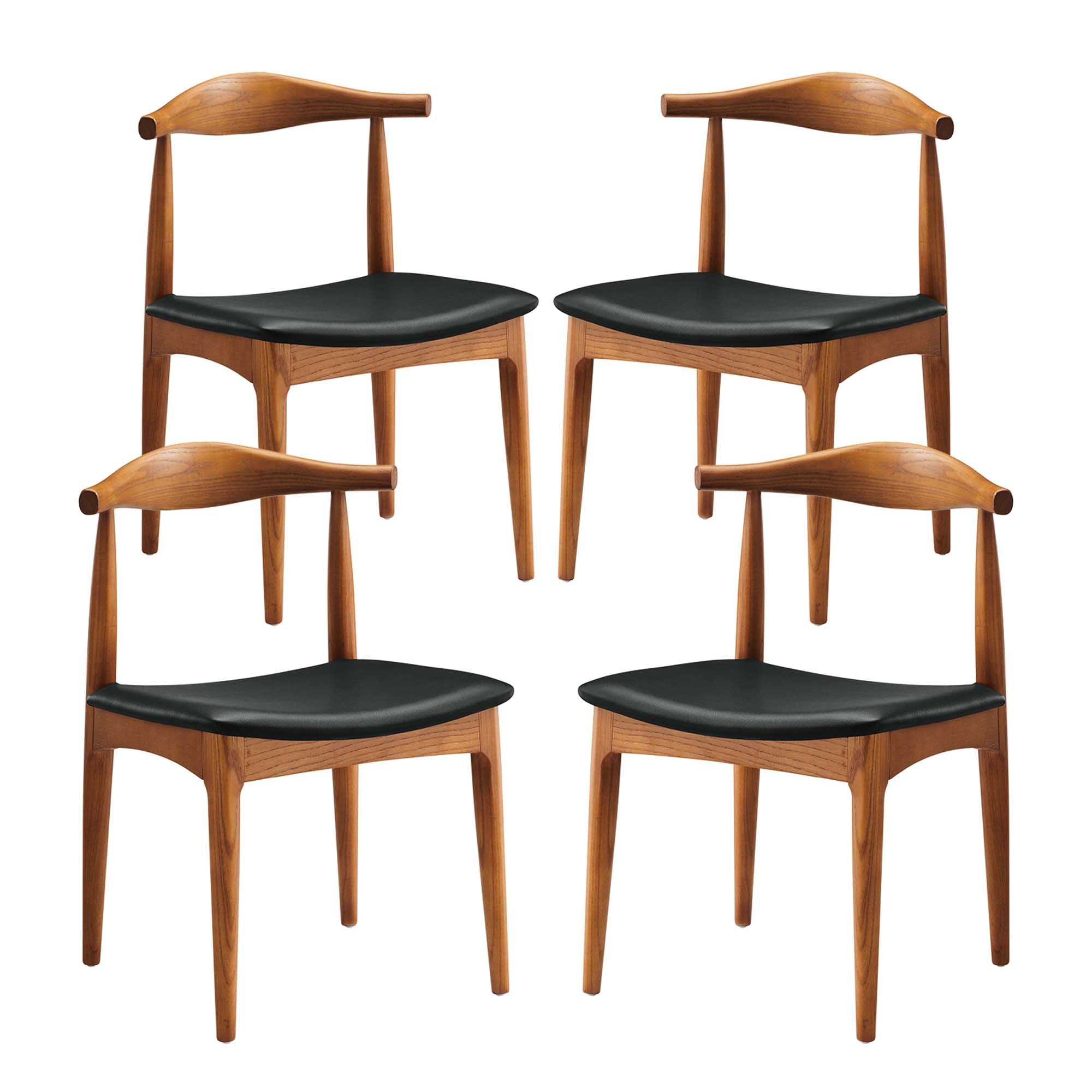 Tracy Dining Chairs Wood Set of 4 - Black