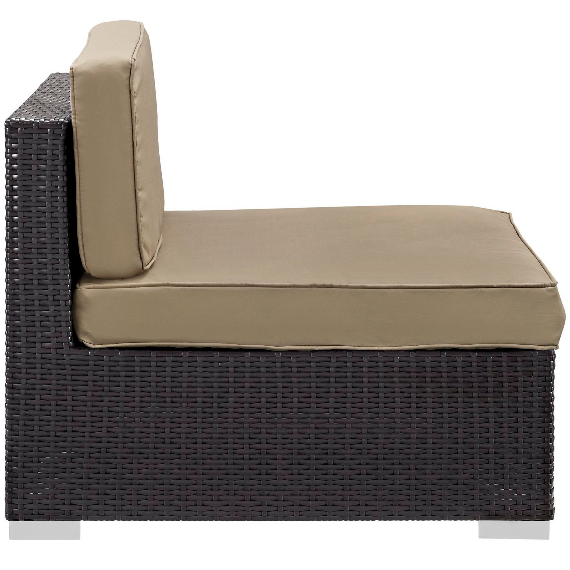 Gather Corner and Middle Outdoor Patio Sectional Set - Espresso Turquoise