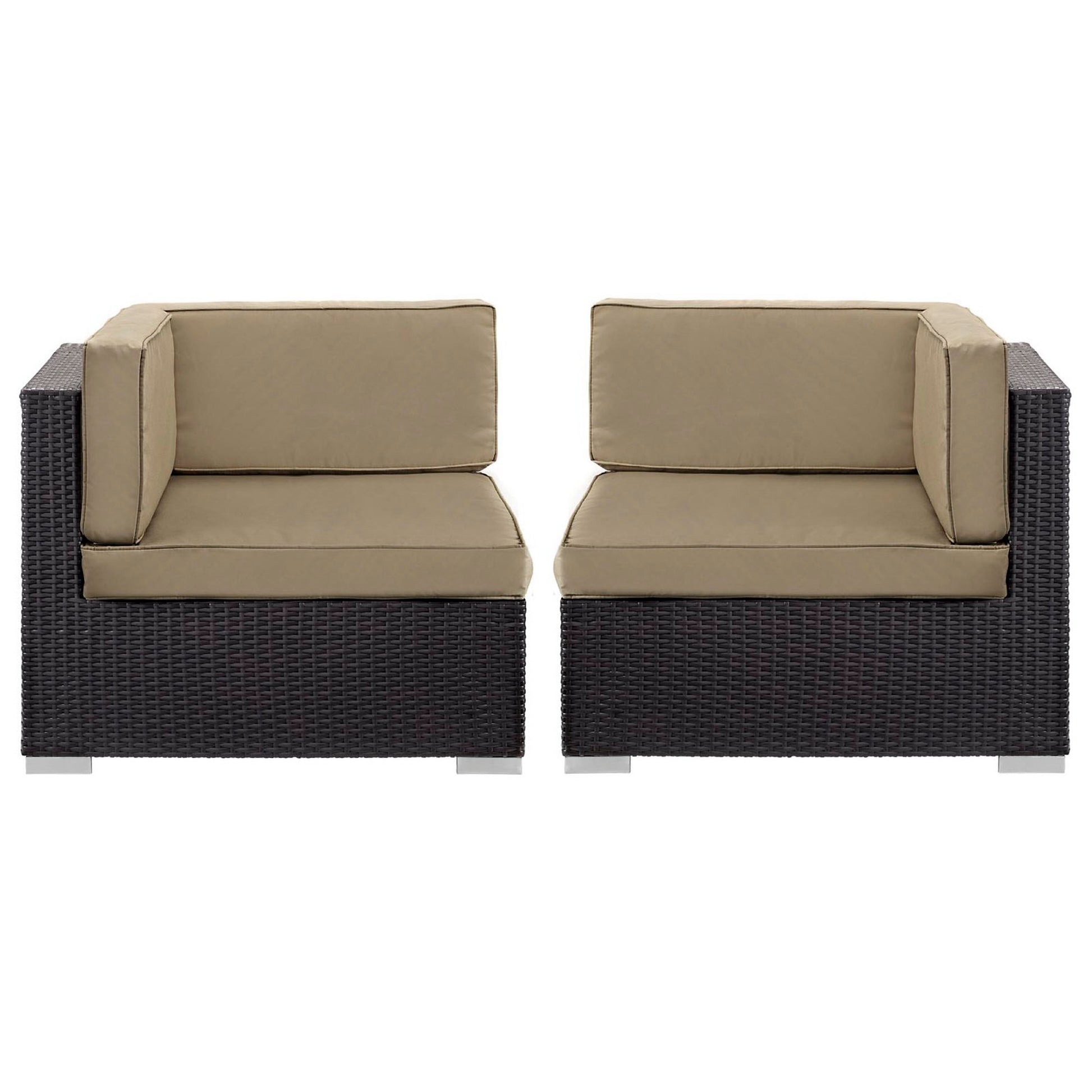 Gather Outdoor Patio Corner Sectional Set of 2 - Espresso Mocha