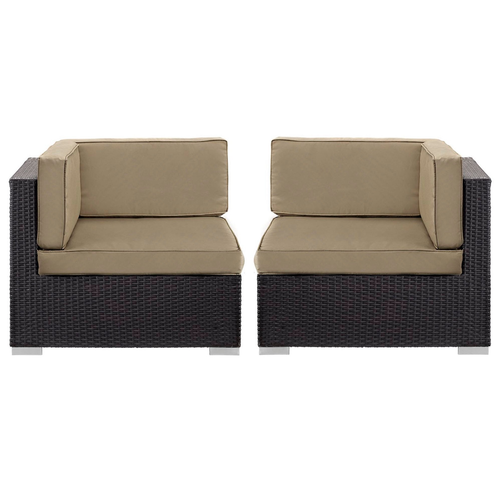 Gather Outdoor Patio Corner Sectional Set of 2 - Espresso Mocha