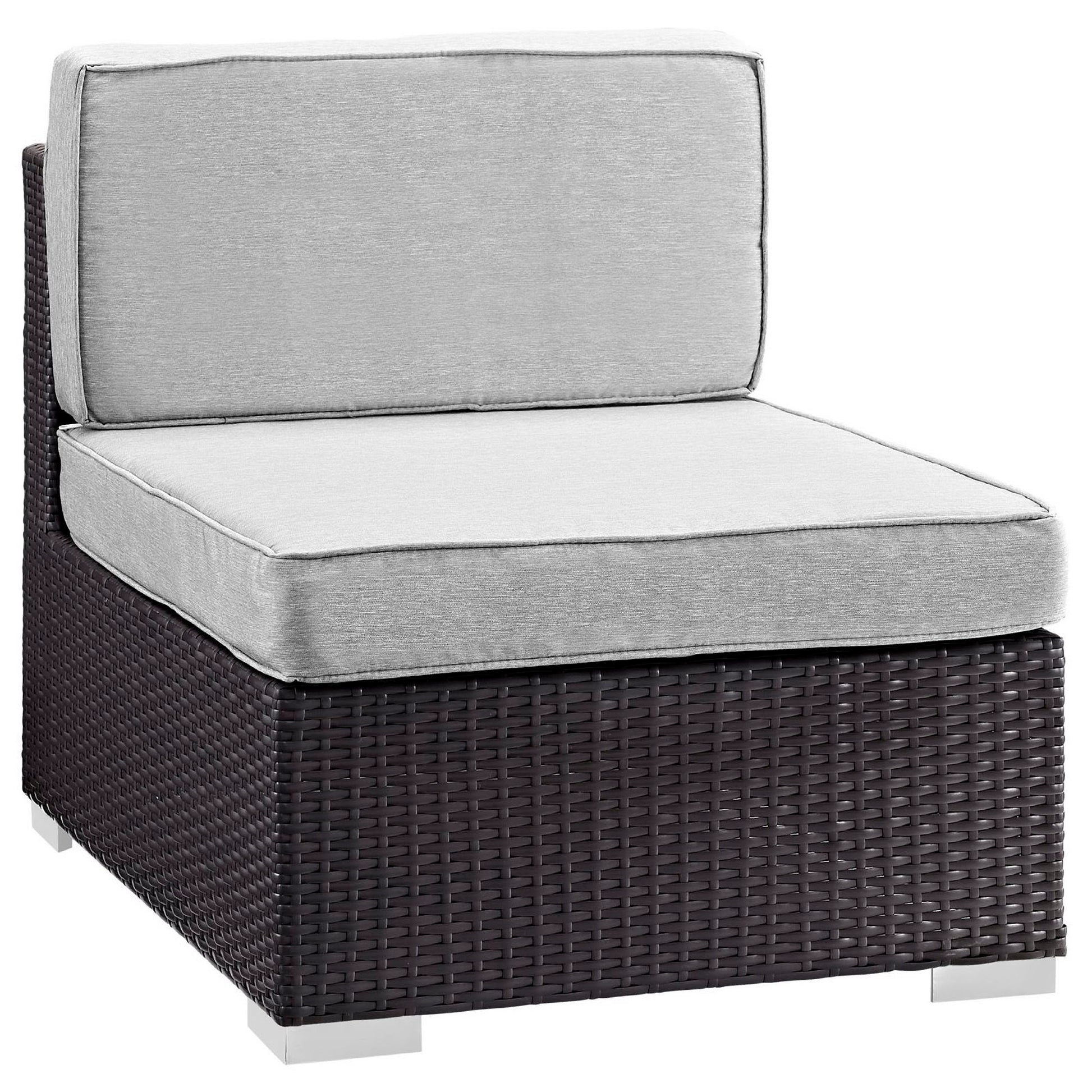 Gather Armless Outdoor Patio Sectional - Espresso Gray
