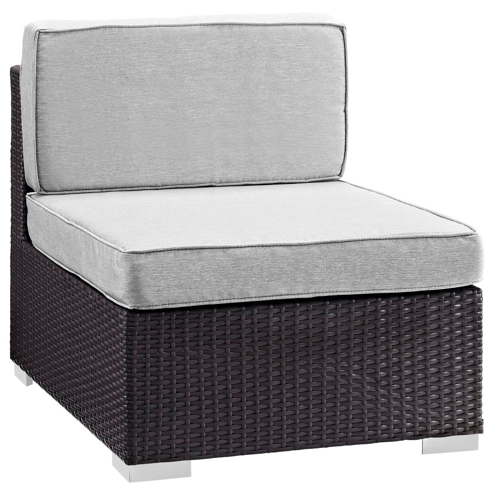Gather Armless Outdoor Patio Sectional - Espresso Gray