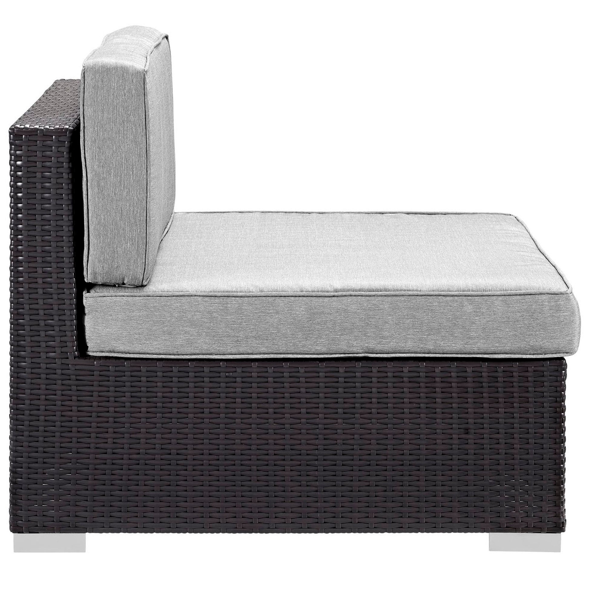 Gather Armless Outdoor Patio Sectional - Espresso Orange