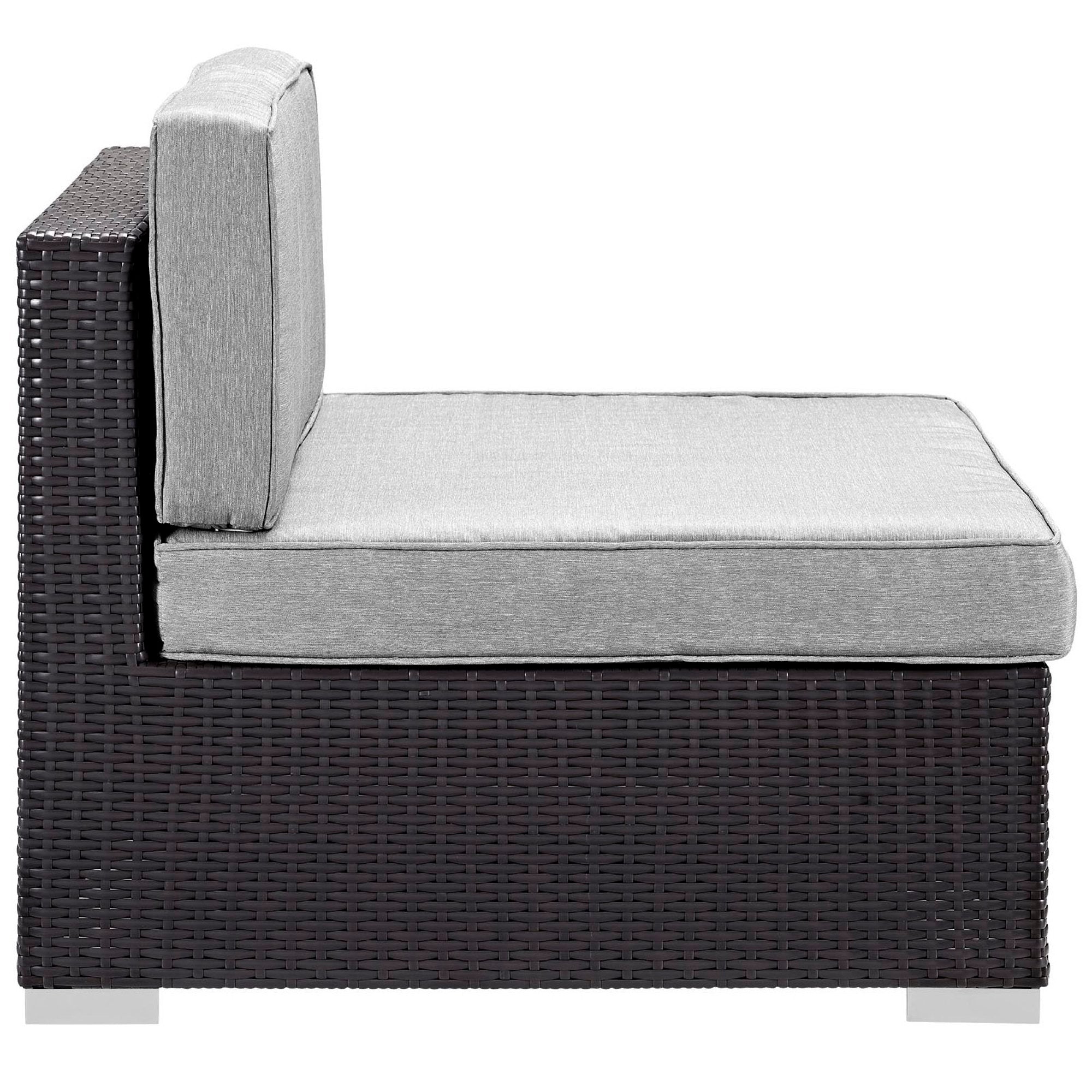Gather Armless Outdoor Patio Sectional - Espresso Orange