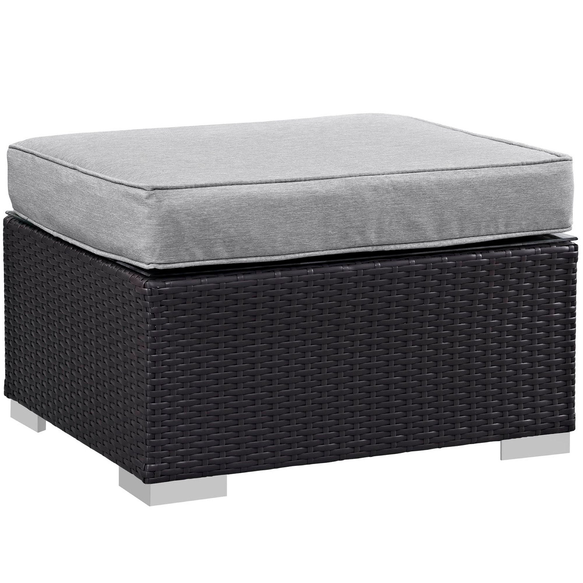 Gather Outdoor Patio Ottoman - Espresso Gray