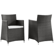 Junction Armchair Outdoor Patio Wicker Set of 2 - Brown White
