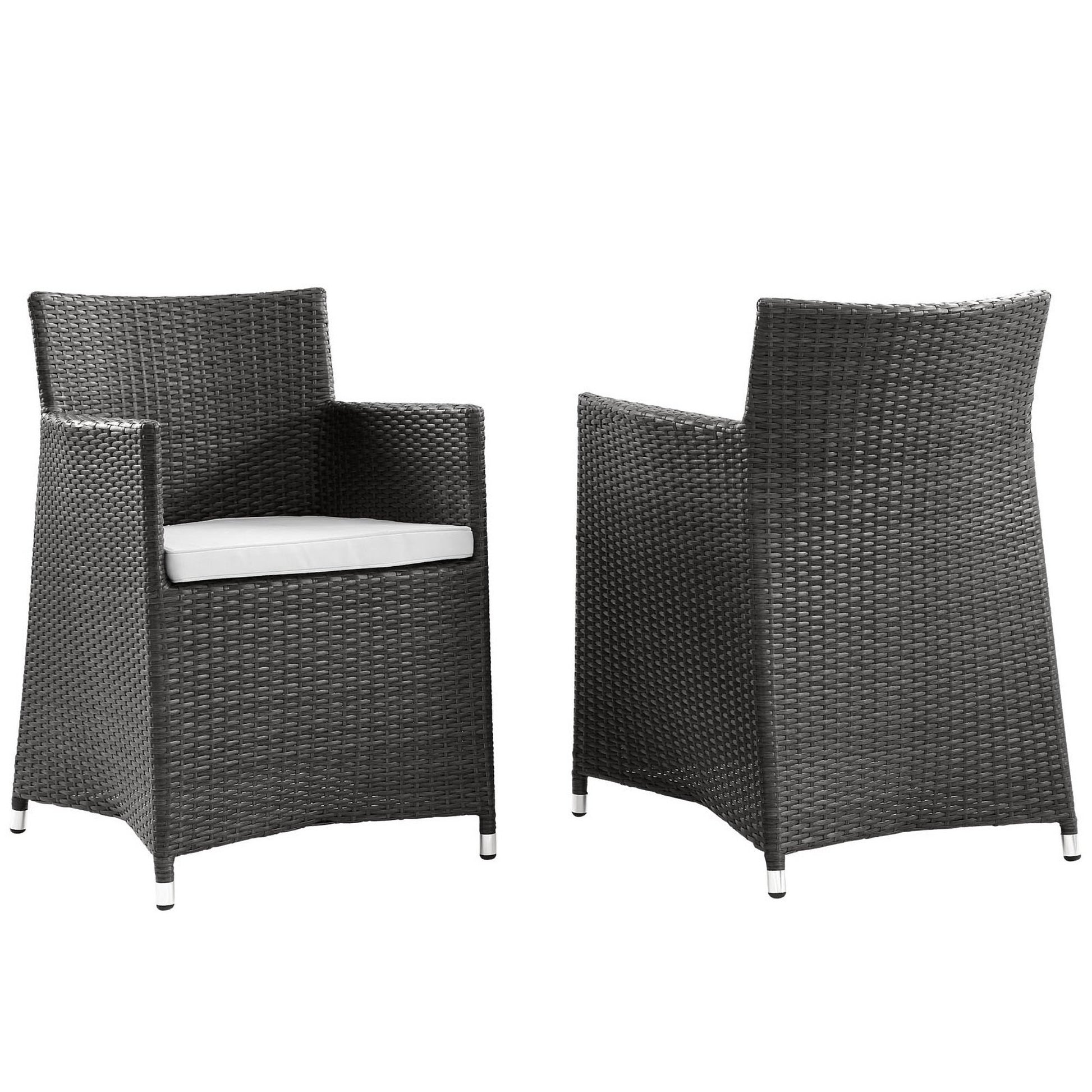 Junction Armchair Outdoor Patio Wicker Set of 2 - Brown White