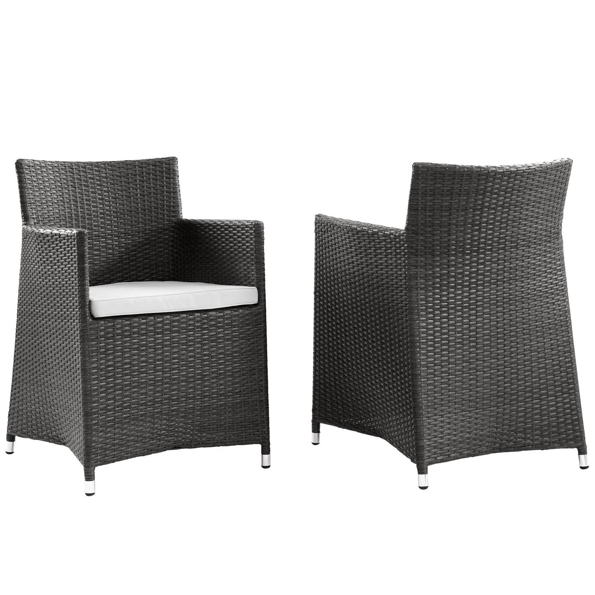 Junction Armchair Outdoor Patio Wicker Set of 2 - Brown White