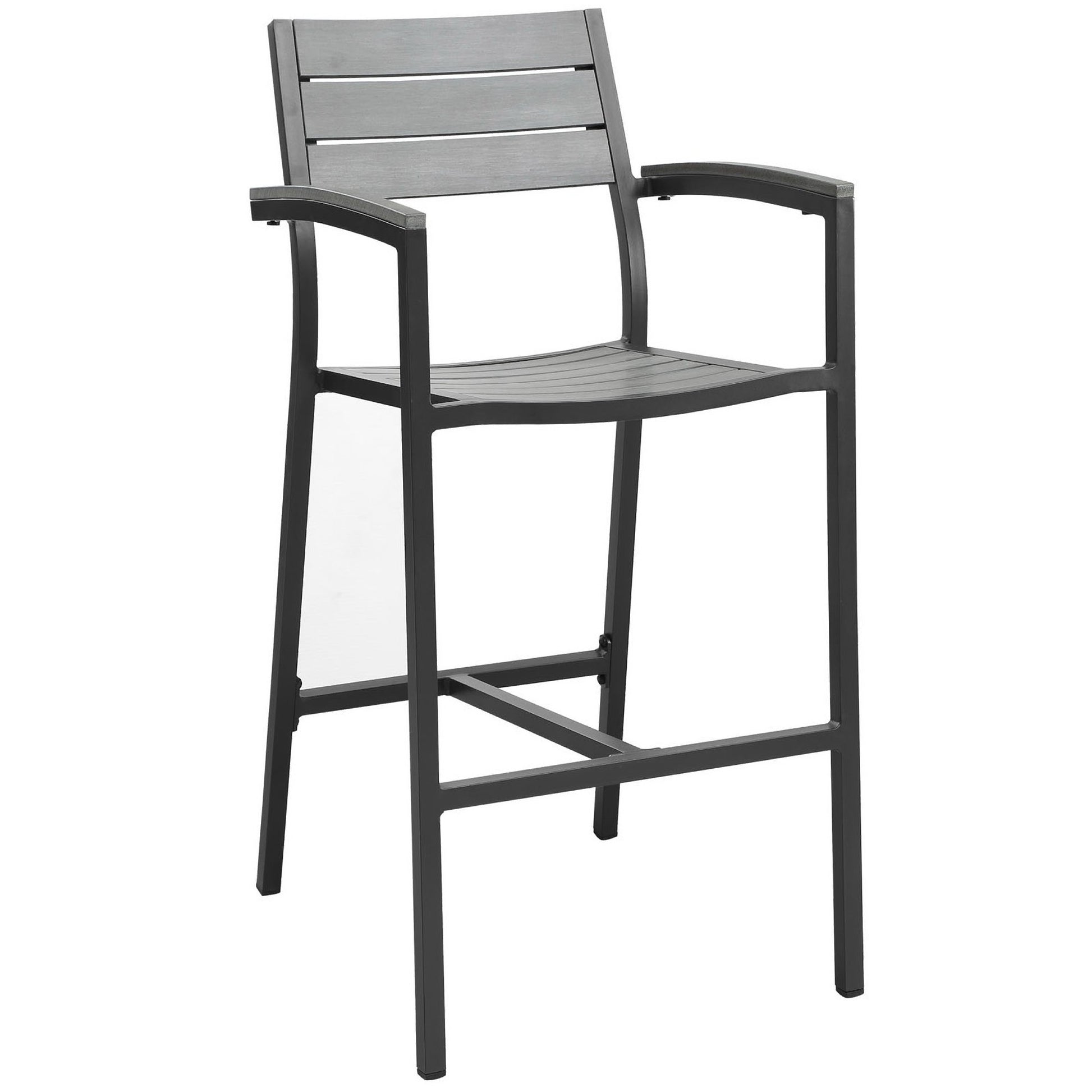 Maine Bar Stool Outdoor Patio Set of 2 - White Light Gray