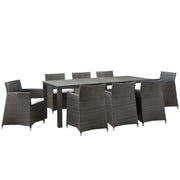 Junction 9 Piece Outdoor Patio Dining Set - Brown White